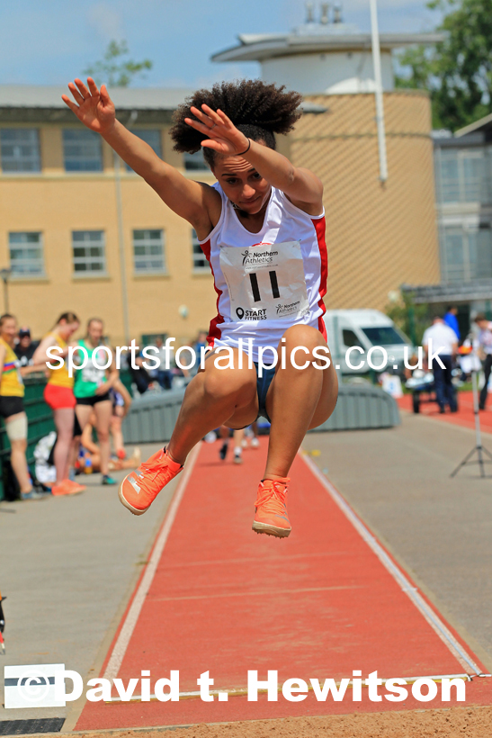 Womens Under-17s Long Jump, 2022 Northern Inter Counties U17s and U15s Track and Field, York, Thursday, June 2nd. Photo: David T. Hewitson/Sports for All Pics
